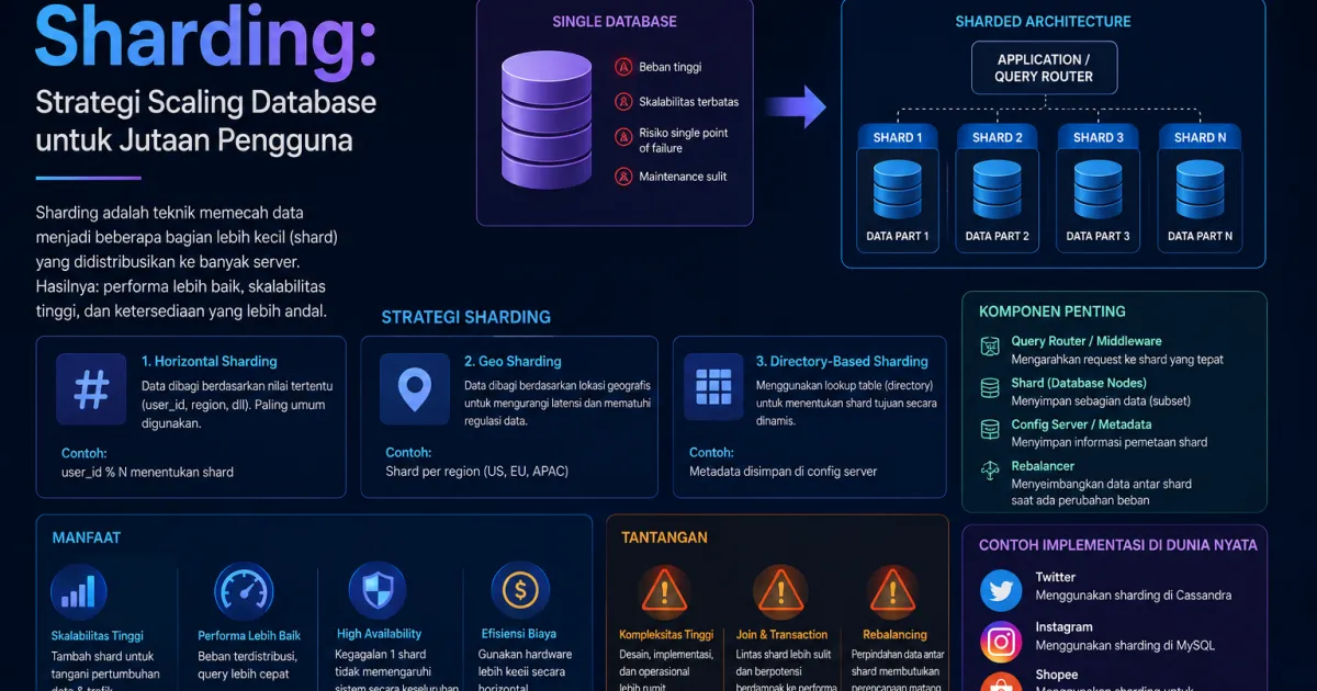 Database Sharding: Strategi Scaling Database untuk Jutaan Pengguna