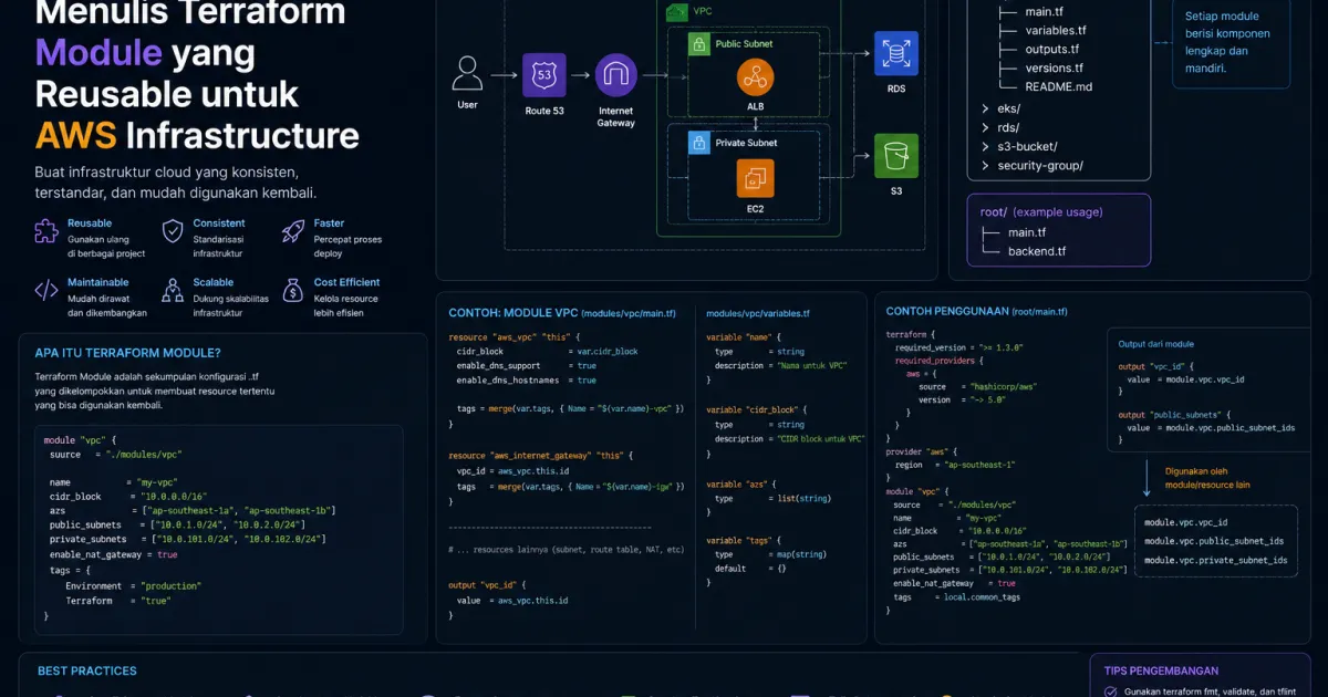 Menulis Terraform Module yang Reusable untuk AWS Infrastructure