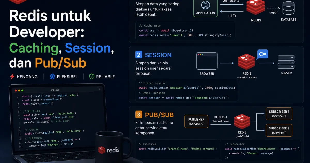 Redis untuk Developer: Caching, Session, dan Pub/Sub