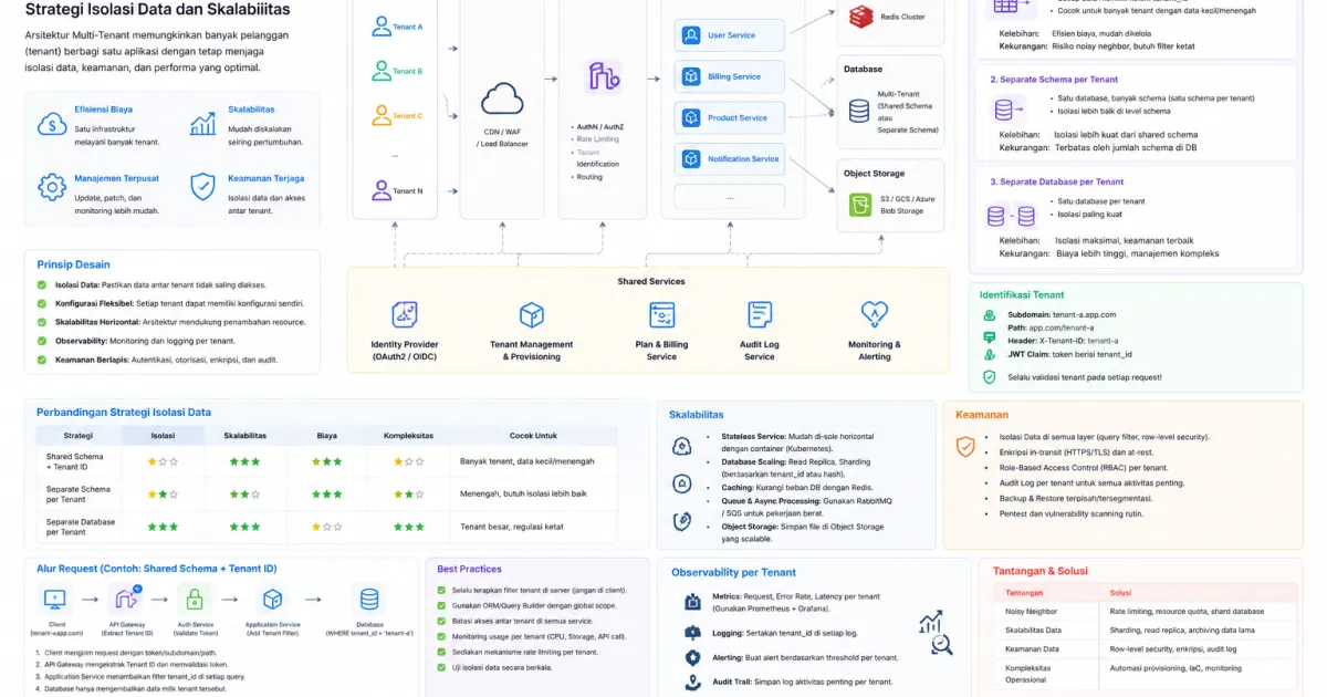 Arsitektur Multi-Tenant SaaS: Strategi Isolasi Data dan Skalabilitas