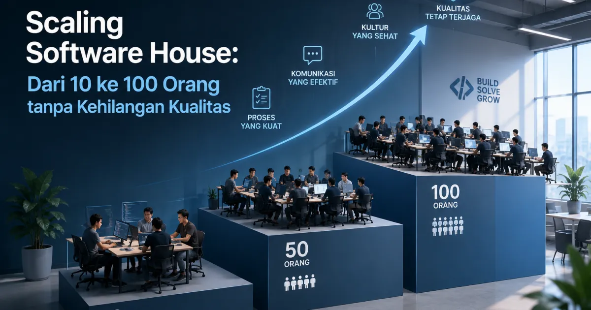 Scaling Software House: Dari 10 ke 100 Orang tanpa Kehilangan Kualitas