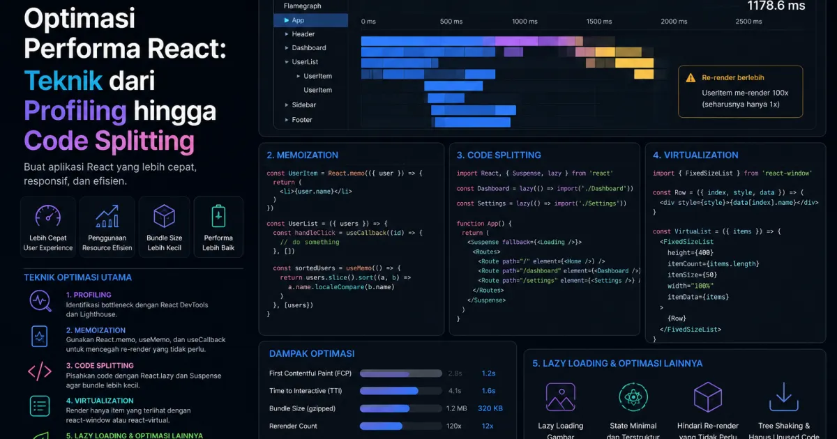 Optimasi Performa React: Teknik dari Profiling hingga Code Splitting