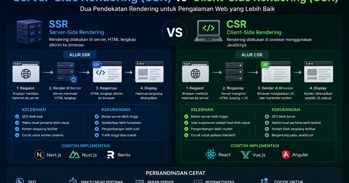 Mengenal Server-Side Rendering (SSR) vs Client-Side Rendering (CSR)